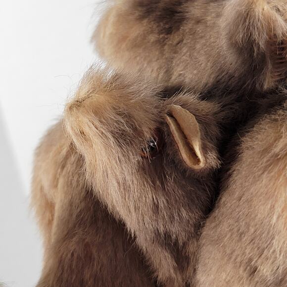 Vintage Real Fur Kangaroo Plush Toy with Joey, Brown 10" Stuffed Animal - Picture 11 of 16